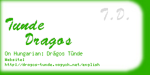 tunde dragos business card