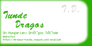 tunde dragos business card